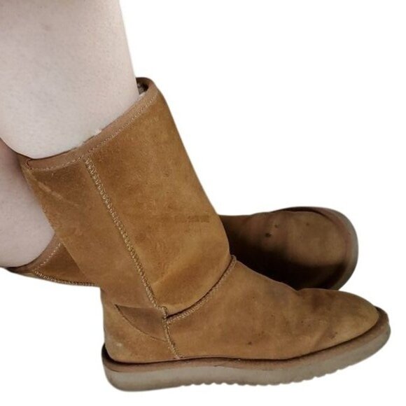 Koolaburra UGG Tall Winter Boots Chestnut Brown Leather Suede Women's WOMAN'S 6 - Picture 2 of 16